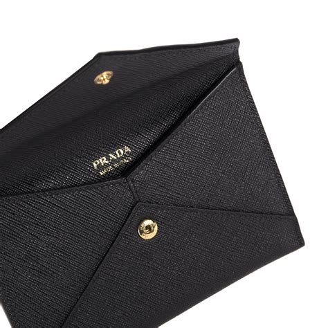 prada saffiano card holder black|prada saffiano envelope wallet.